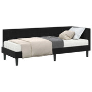 Letto singolo | Letto per adulti | Struttura Letto Angolare con Materasso 2 pcs Nero Velluto