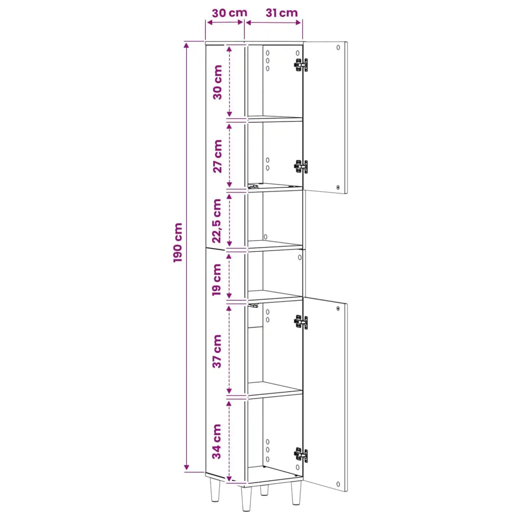 Armadio da Bagno con Ripiano Aperto ARNHEM Legno antico 896603