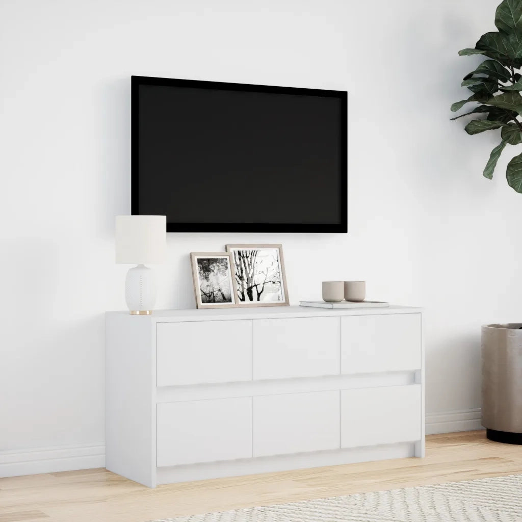 Mobile Porta TV con LED Bianco 100x34x50 cm in Truciolato 852215