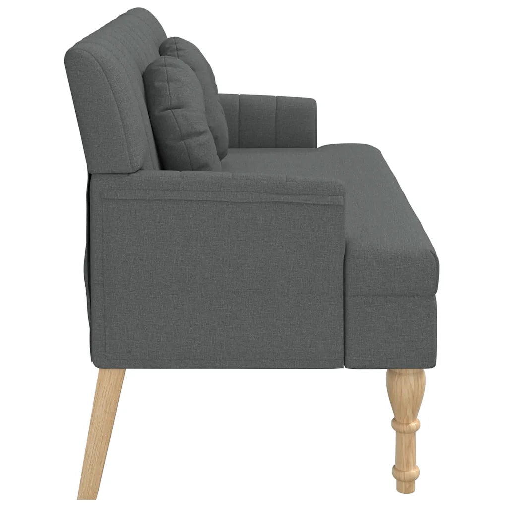 Panca con Cuscini-Sgabello-Divano Grigio Scuro 113x64,5x75,5 cm in Tessuto