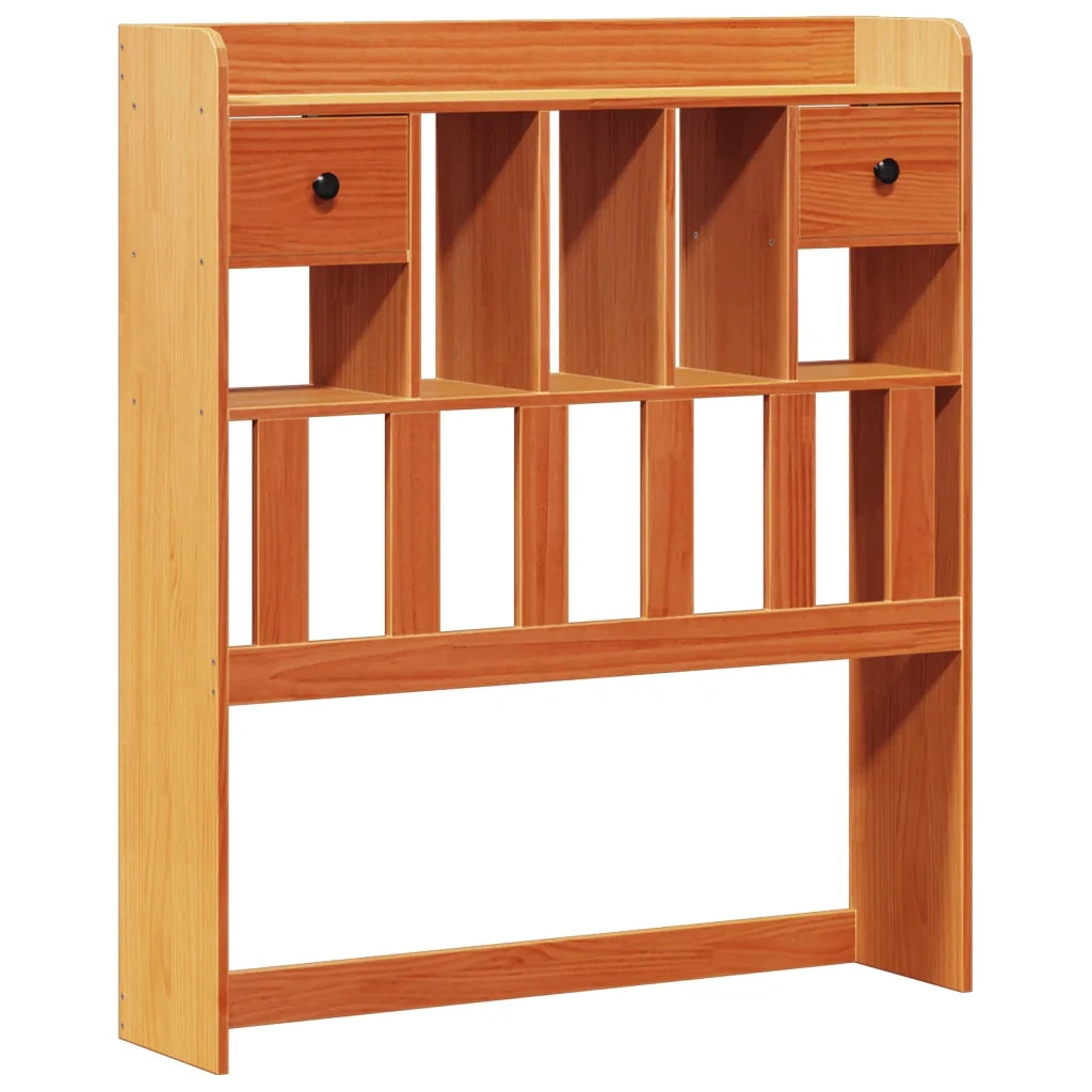 Letto Libreria senza Materasso Marrone Cera 75x190 cm in Pino 3322935