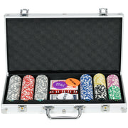 Set di poker con 300 chip, 2 mazzi di carte e 5 dadi ¨C zephmum ¨C con custodia e tappetino