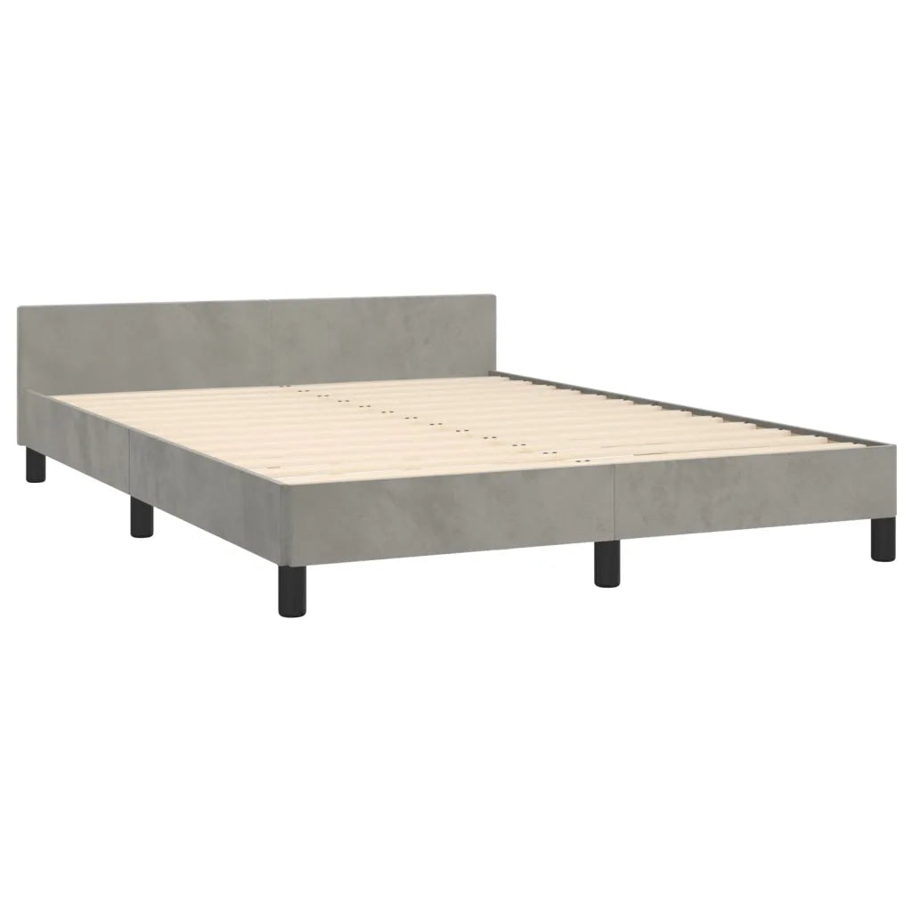 Giroletto senza Materasso Grigio Chiaro 140x190 cm Velluto 3125873