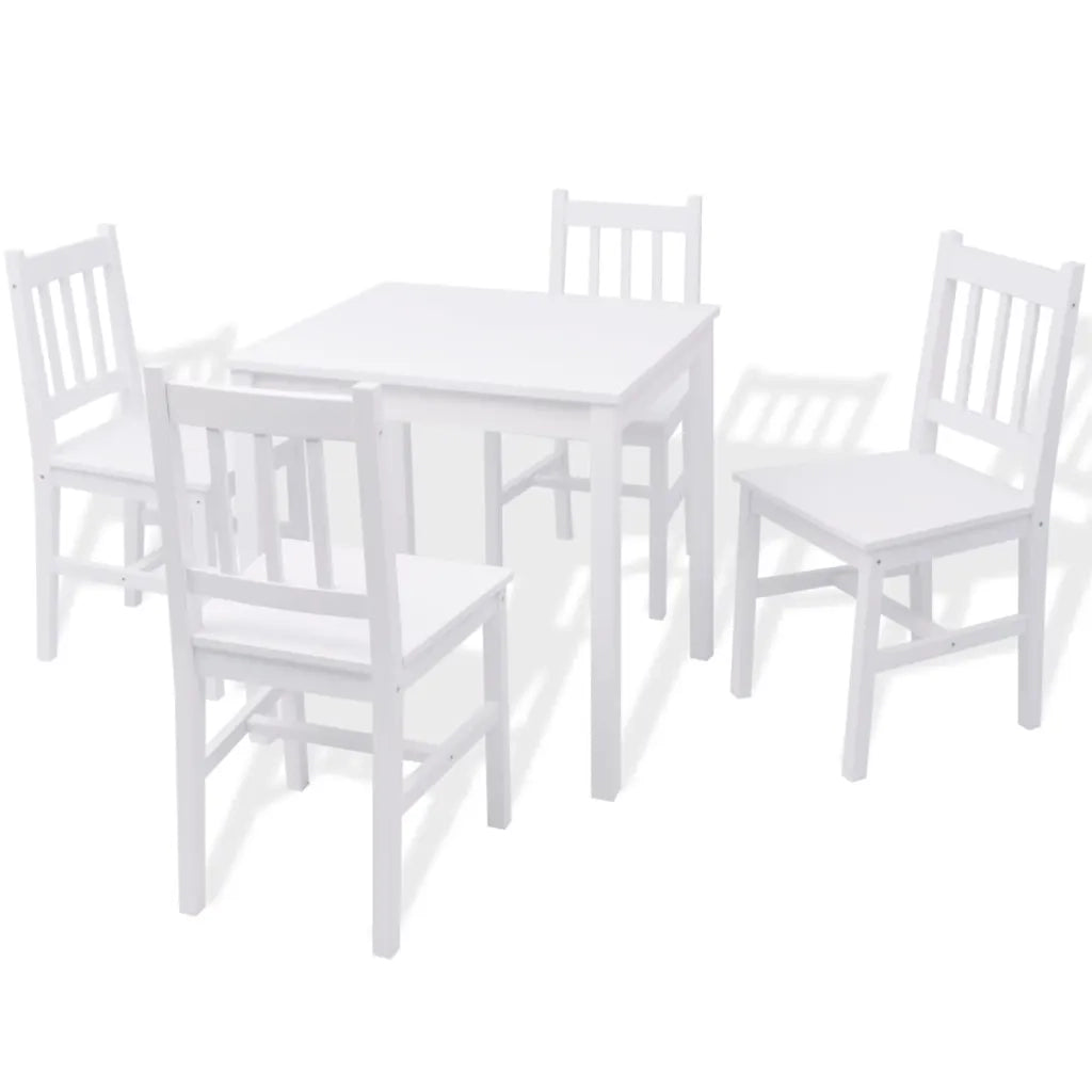 Set da Pranzo 5 pz in Legno di Pino Bianco 242957