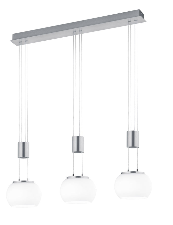 Lampada a Sospensione da Interno a LED in Alluminio Nichel Satinato