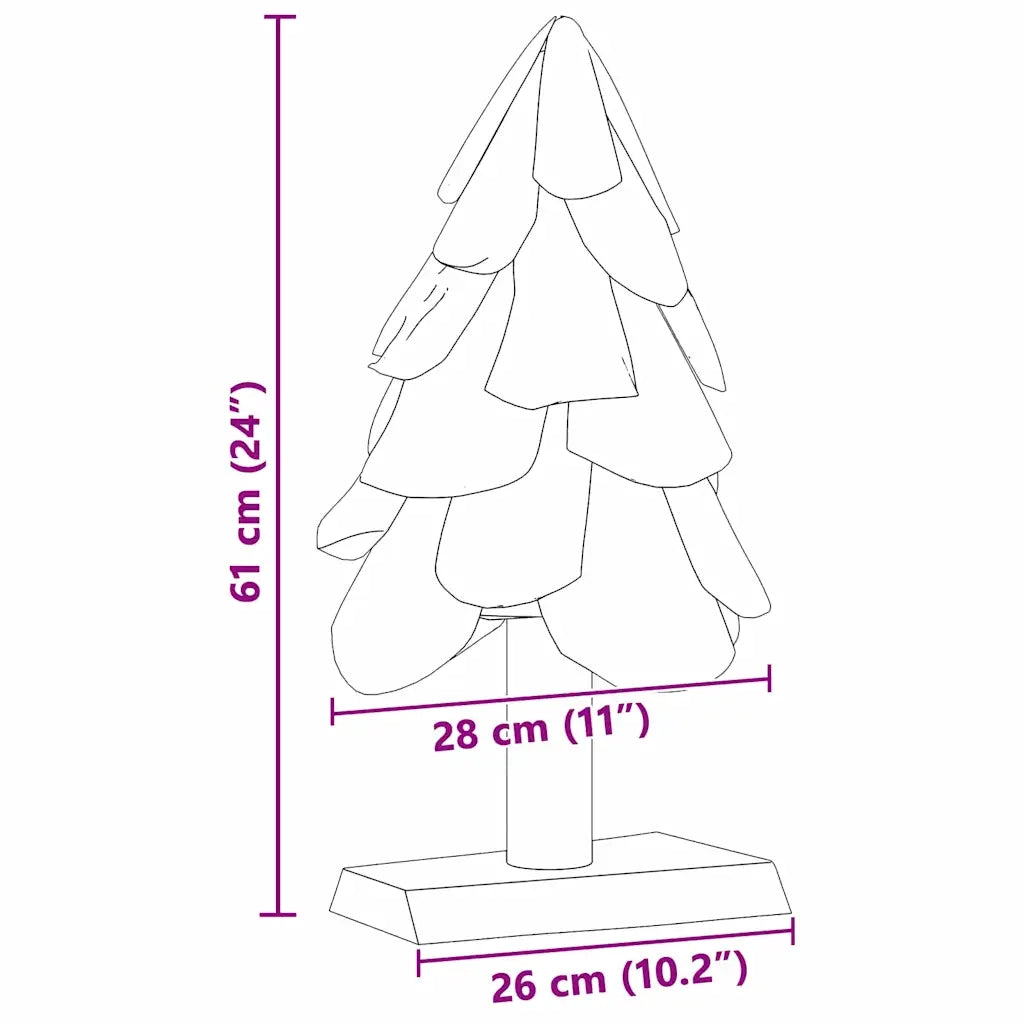 Albero di Natale | Decorazioni natalizie Marrone 61 cm Legno massello di teak