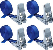Cintura di bloccaggio a 4 pezzi blu cintura di bloccaggio con chiusura a rullo 6 metri - capacità di carico fino a 800 kg DIN EN 12195-2 Cinture di bloccaggio con rullo