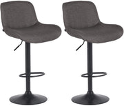 Set di 2 sgabelli da bar Solon tessuto nero 4
