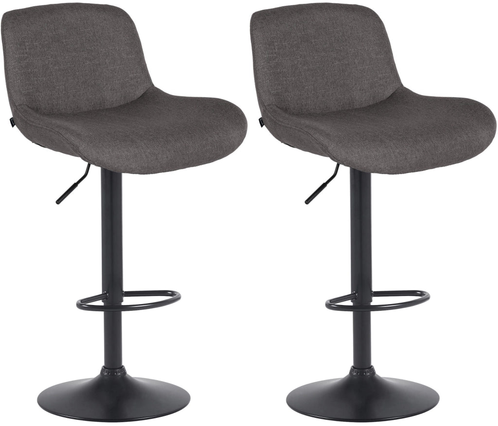 Set di 2 sgabelli da bar Solon tessuto nero 4