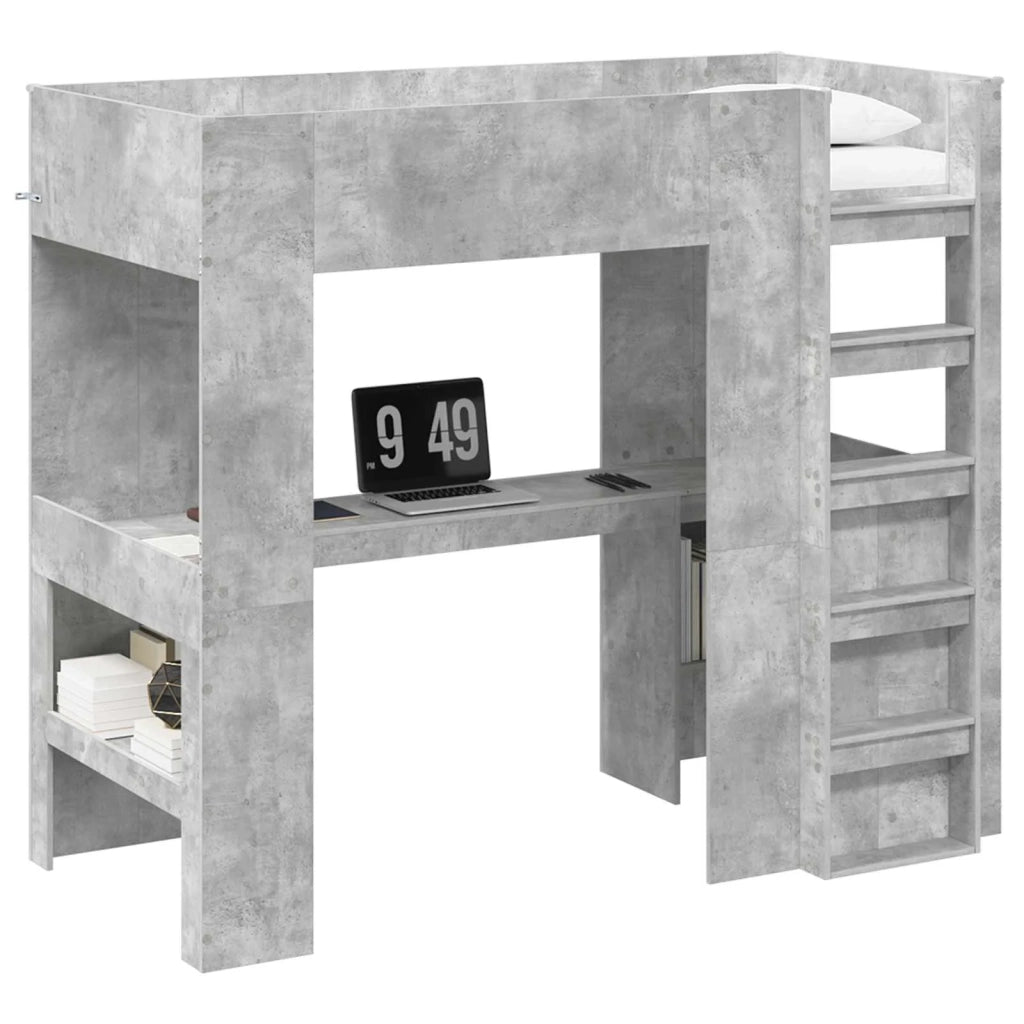 Struttura letto a castello con scrivania Grigio cemento 3410454