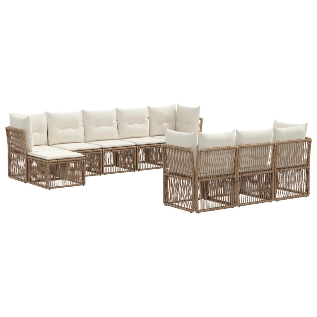 Set Divano da Giardino 10 pcs Beige polyrattan 3434370