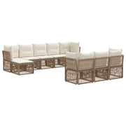 Set Divano da Giardino 10 pcs Beige polyrattan 3434370