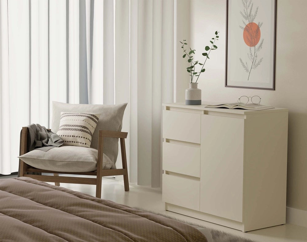 Cassettiera MALWA 1d3s cashmere beige per camera e soggiorno