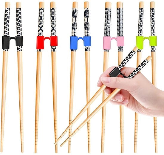 Set di 5 Paia di Stuzzicadenti in Bambù con Aiuti per Stuzzicadenti - Set Riciclabile