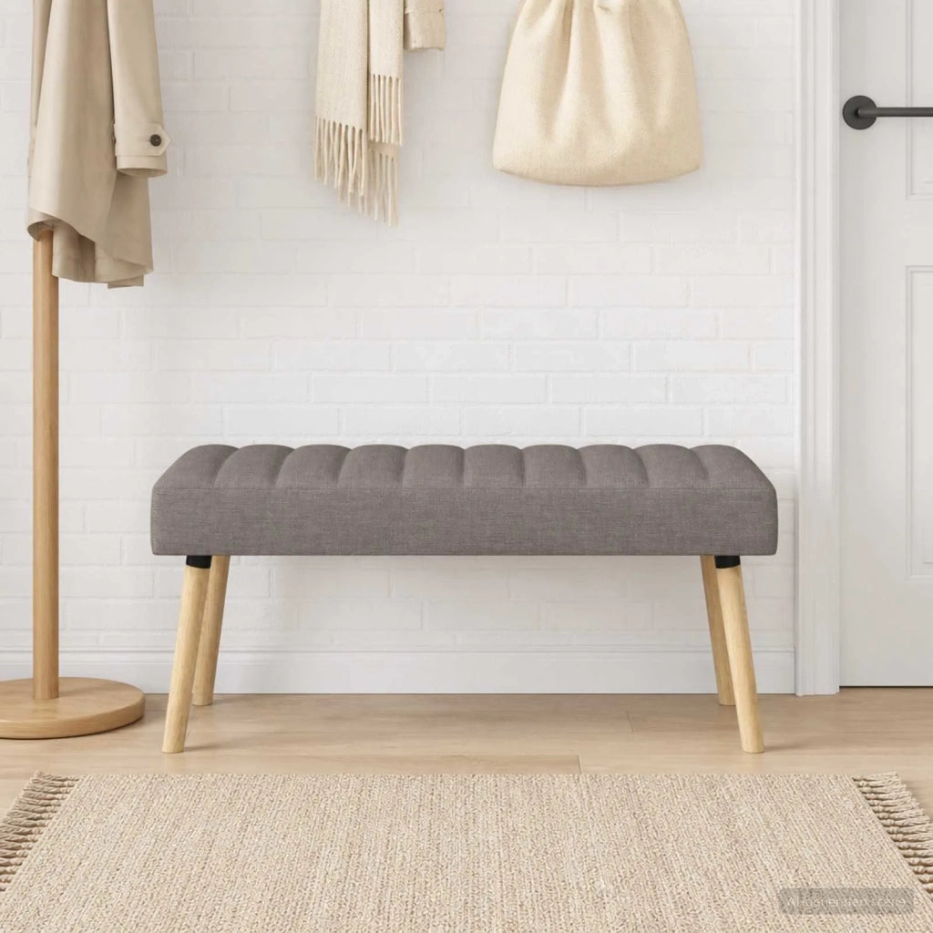 Panchina trapuntata a canale Tortora 110 x 40 x 46 cm Tessuto 42038493