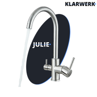 Felice | Rubinetto per acqua potabile a 3 vie in argento spazzolato premiu |Miscelatore cucina ad osmosi in acciaio inossidabile|Filtra 3 connessioni