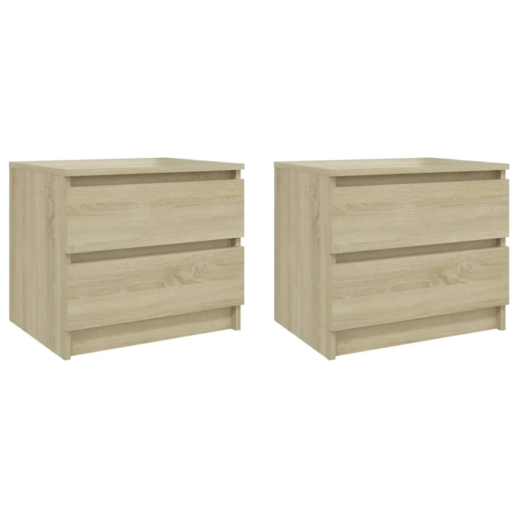 Comodini 2pz Rovere Sonoma 50x39x43,5 cm in Legno Multistrato 806200