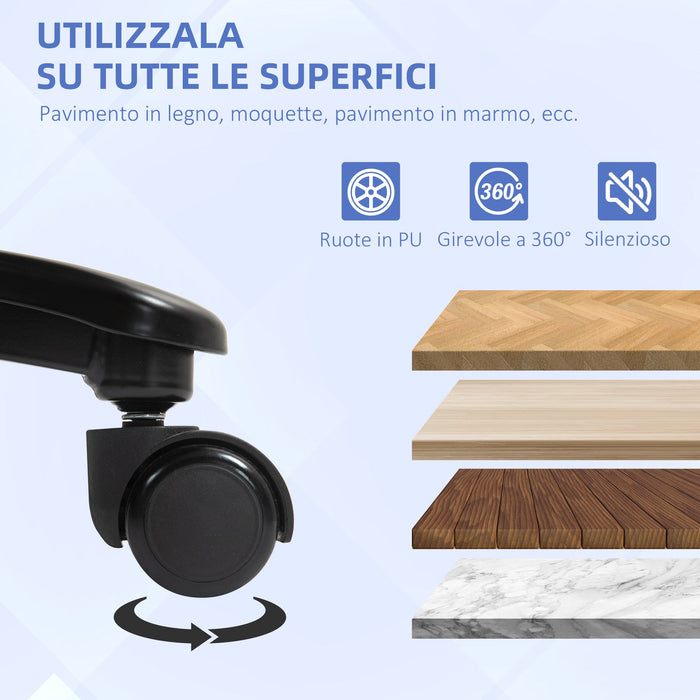 Sedia Poltrona Operativa da Ufficio Rinforzata fino a 200 kg in Tessuto Effetto Velluto Grigio