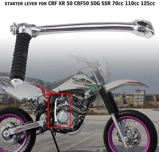 Kit di Avvio per Motocicletta - Acciaio Inossidabile - Maniglia di Avvio - Leggero - Portatile - Adatto per CRF XR 50 CRF50 SSR - Montaggio con diametro foro 13mm - Maniglia di Avvio