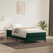Letto a Molle senza Materasso Verde Scuro 100x220 cm Velluto 3315864