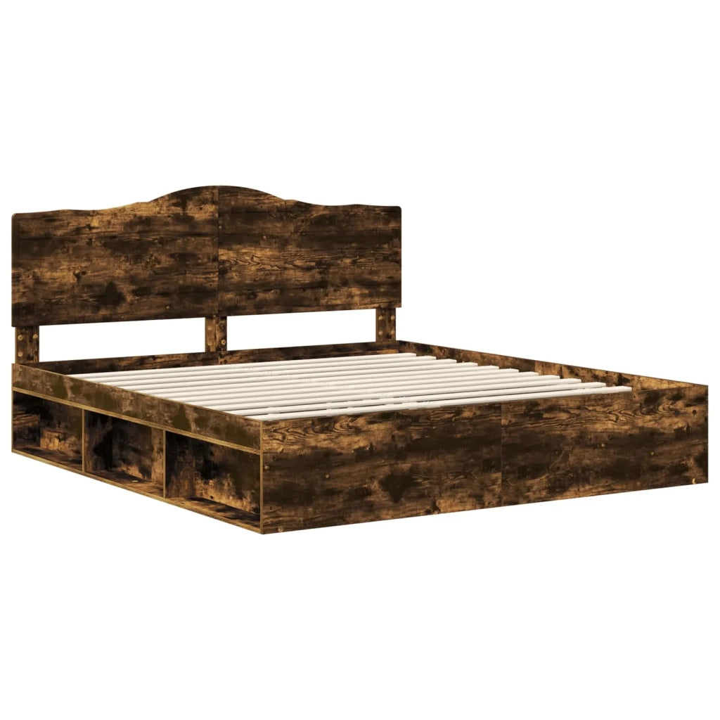 Struttura del letto-Giroletto Rovere fum¨¦ 180 x 200 cm Pino massello 229074