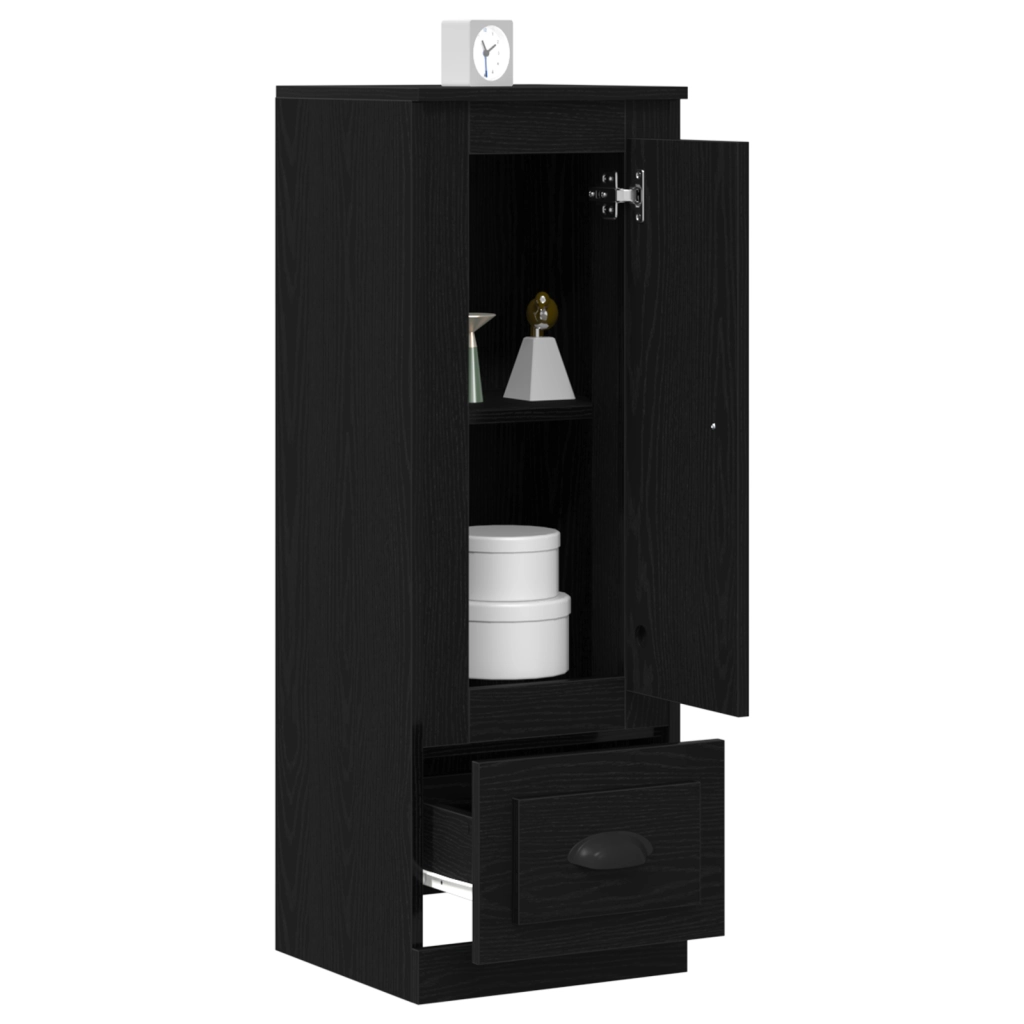 Highboard Nero Quercia 36x35,5x103,5 cm Legno ingegnerizzato