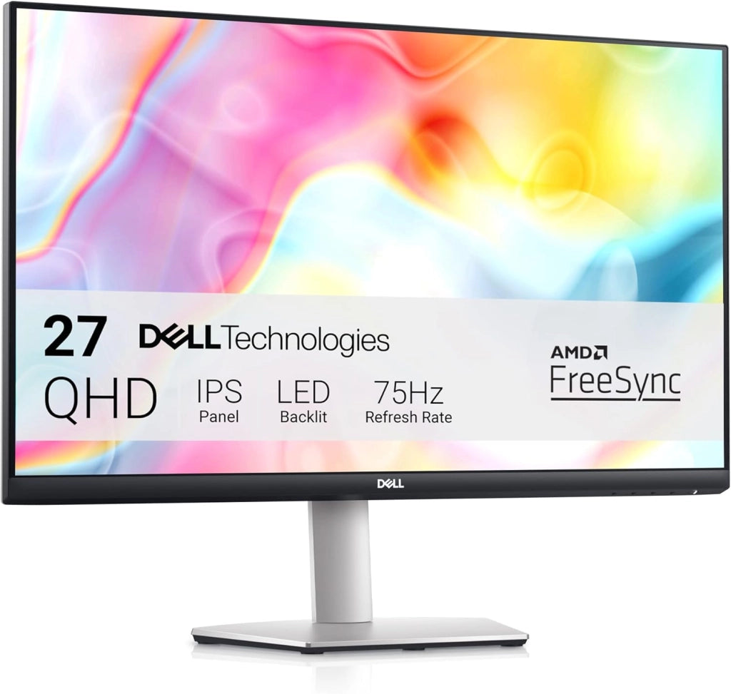 Dell S2721DS 27" QHD (2560x1440) Monitor, 75Hz, IPS, 4ms, AMD FreeSync, 99% sRGB, Regolabile in Altezza, Altoparlanti integrati, DisplayPort, 2x HDMI, 3 Anni di Garanzia, Argento