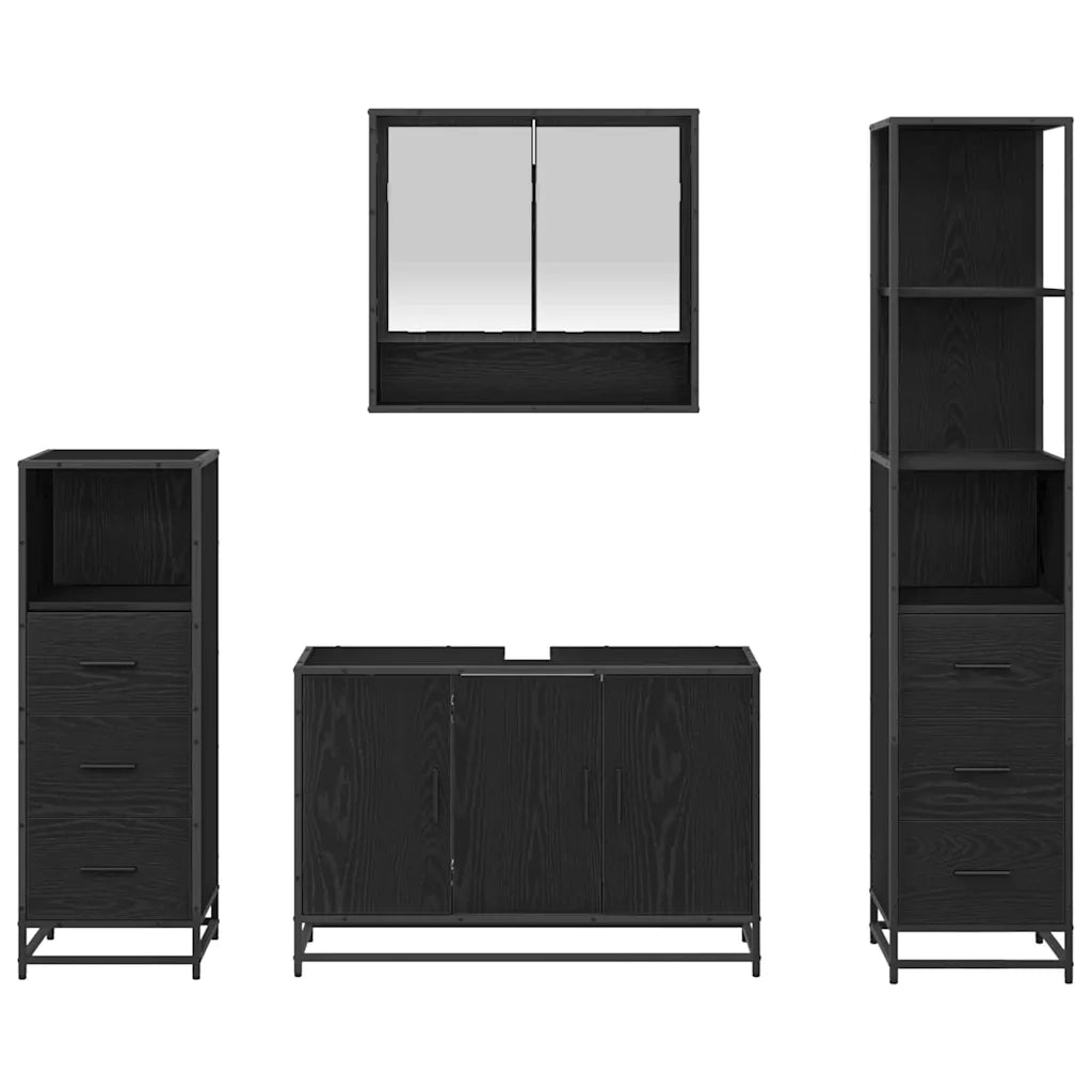 Set di mobili per il bagno con porta 3 pcs Rovere artigianale