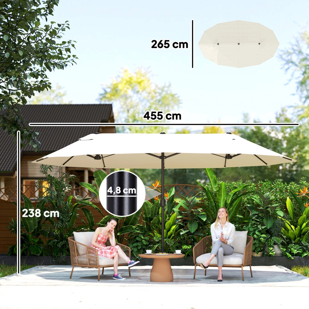Ombrellone da Giardino con Manovella ¨C zephmum ¨C 460x270x240 cm Beige