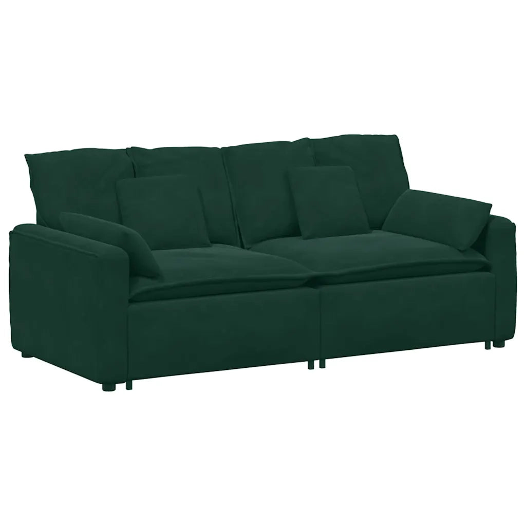 Divano Modulare con Cuscini Verde Scuro CFW7096616