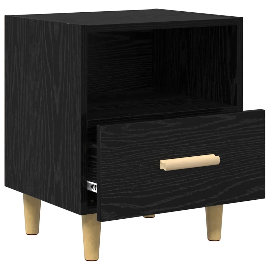 Armadio da Notte Rovere Nero 40 x 35 x 47 cm Legno multistrato 880587