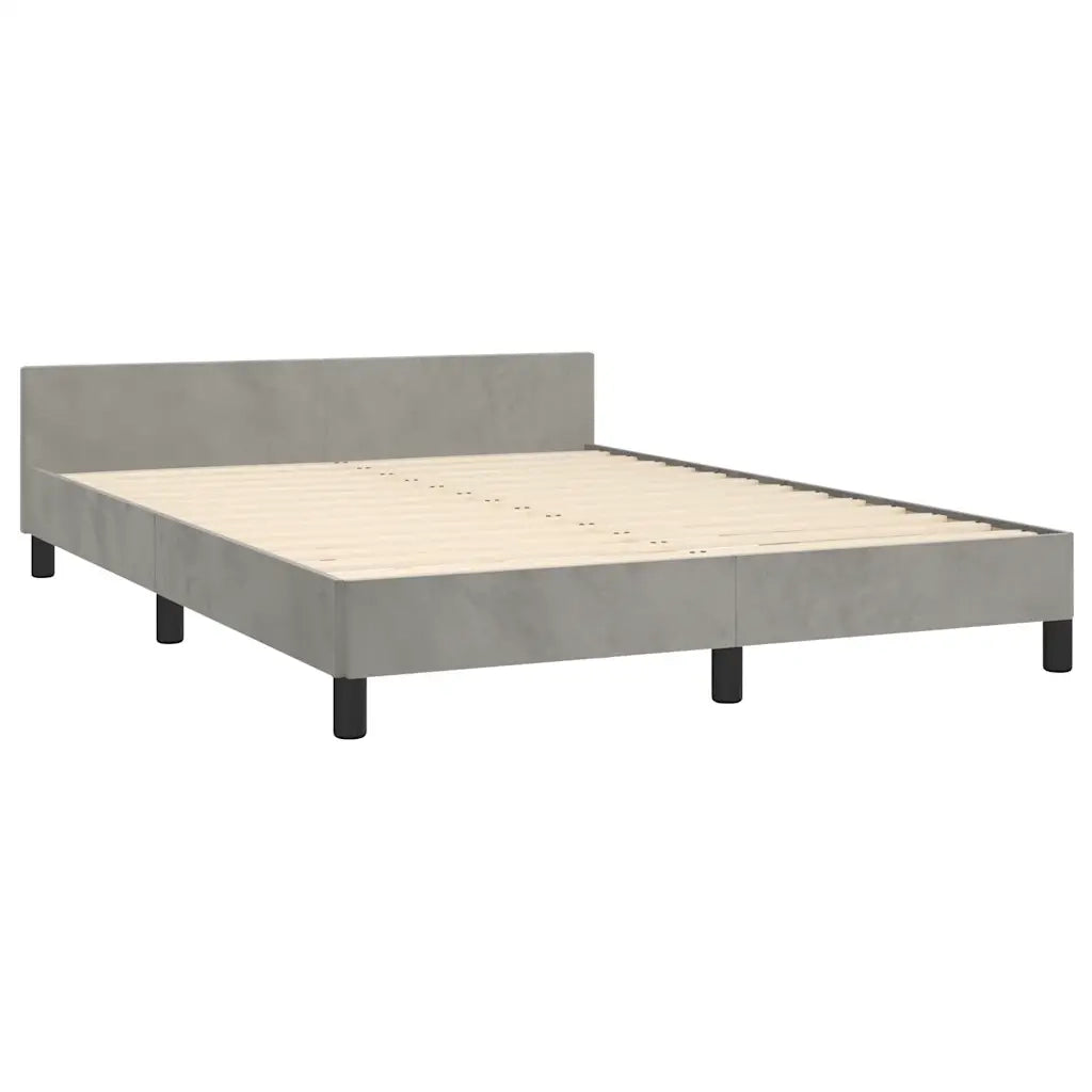 Giroletto senza Materasso Grigio Chiaro 140x200 cm Velluto 347573