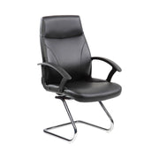 Sedia da ufficio Triangolo, Poltrona direzionale con braccioli, Sedia ergonomica da ufficio, Nero, 60x59h95, cm