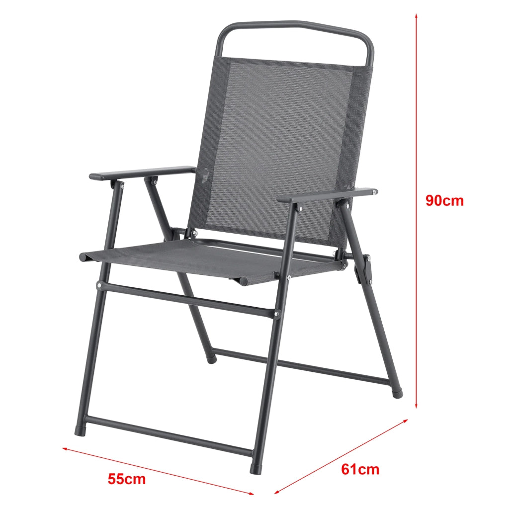 Set di mobili da giardino a 4 posti con ombrellone in vetro nero e grigio scuro 03_0008239