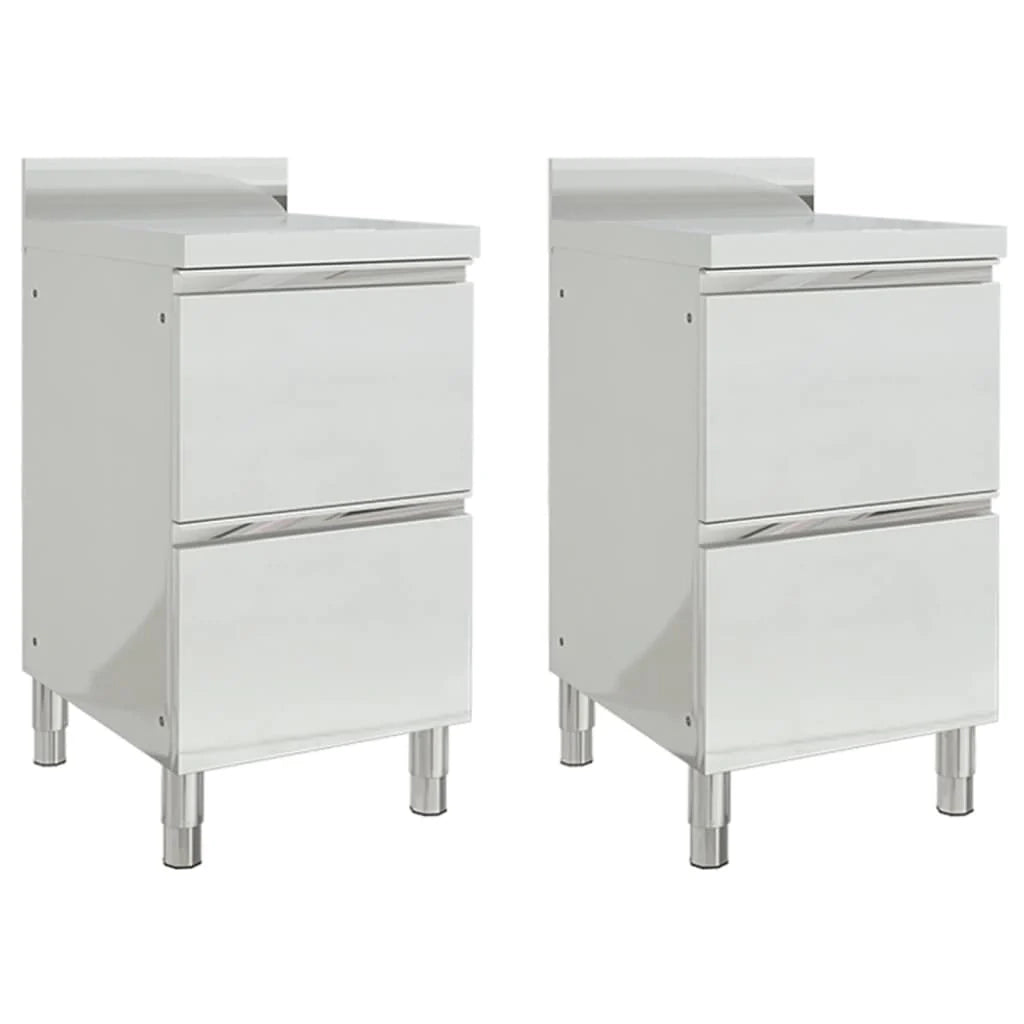 Set di 2 mobili da cucina commerciali da 96 cm con 2 cassetti in acciaio inox 02_0000007