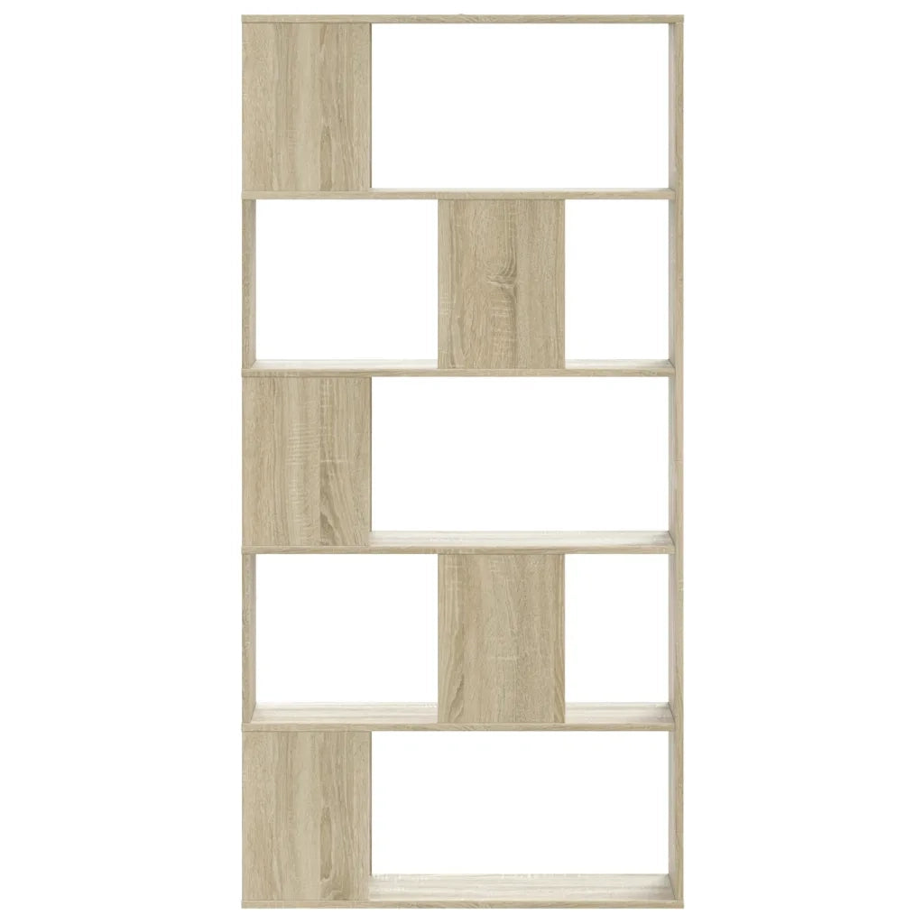 Libreria 5 Ripiani-Scaffale per Libri-Mobile di Stoccaggio Rovere Sonoma 80,5x23,5x162,5cm Multistrato