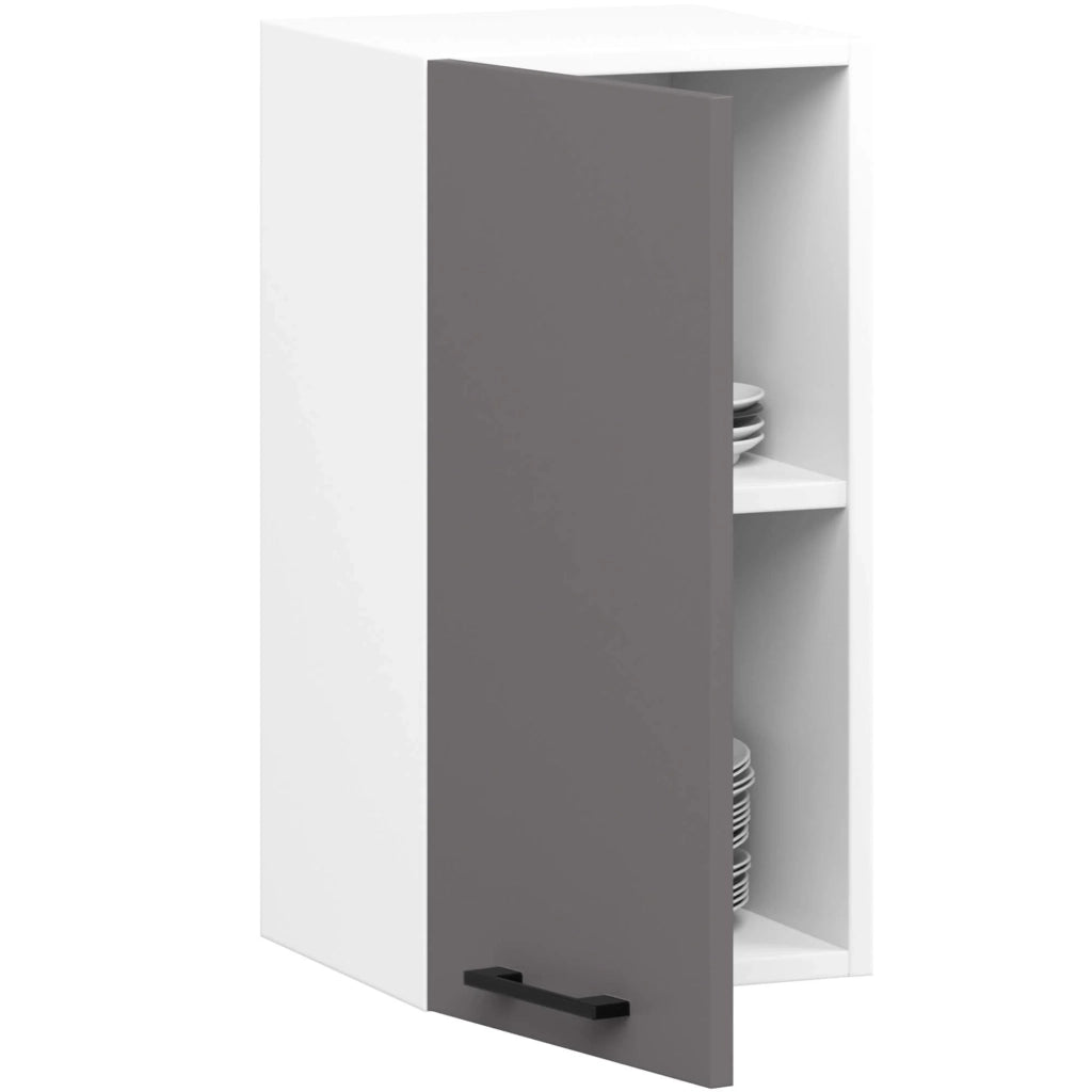 Mobile da cucina pensile sistema AKORD OLIWIA Bianco 30 cm 1 anta inserto frontale Grigio Grafite 30x30x72 cm