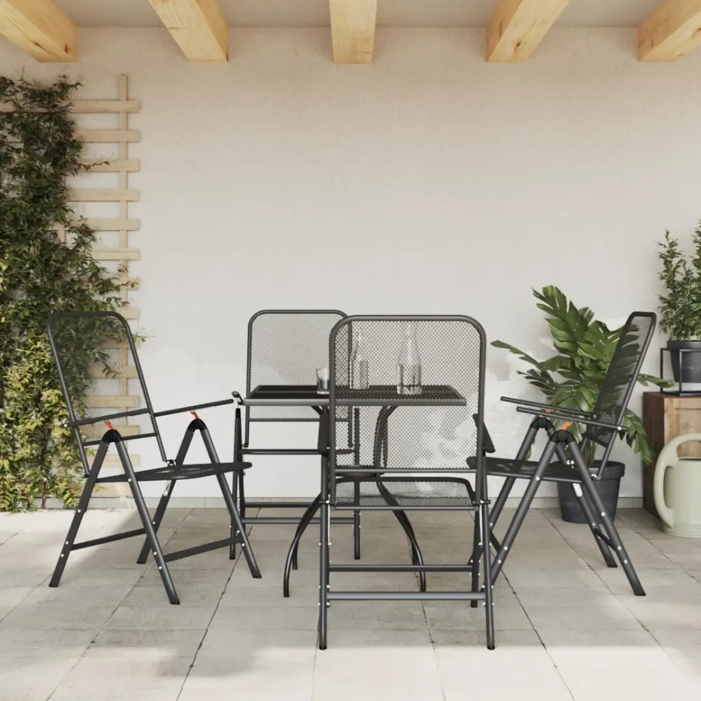Set da Pranzo da Giardino 5pz Antracite in Rete Metallicacod mxl 131629