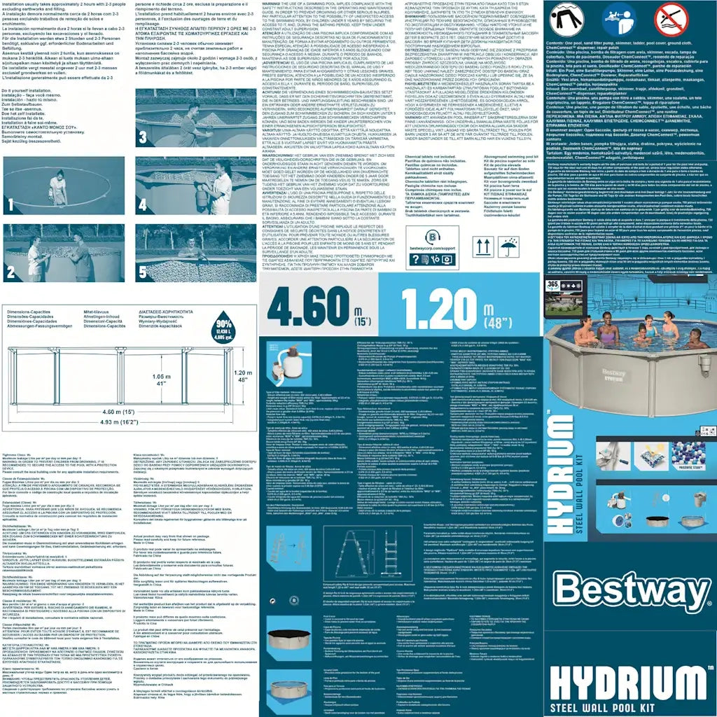 Bestway Set Piscina Hydrium 460x120 cm 93342