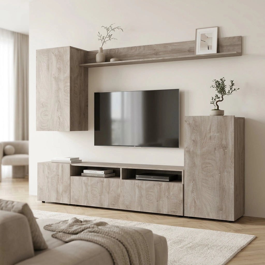Parete Attrezzata per Soggiorno in Legno Composito cm 210x36 5x170 - WALLACE