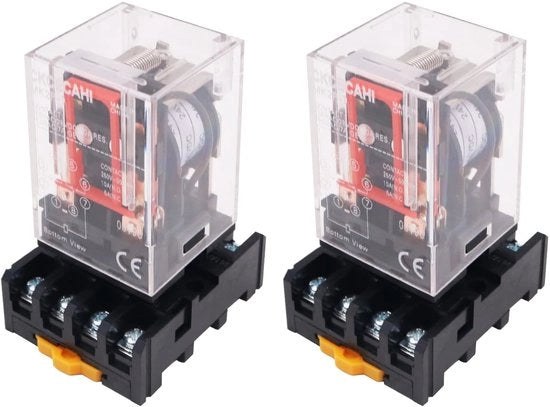 2 relè universale 24 V DC 8-pole con 2NO+2NC e connettore
