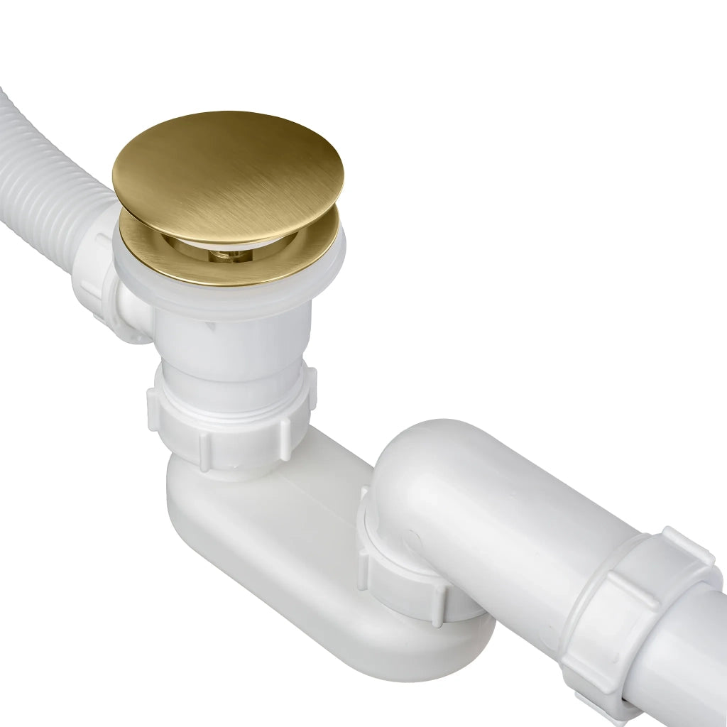 Sifone Per Vasca Rea Con Piletta Click-clack Brush Gold