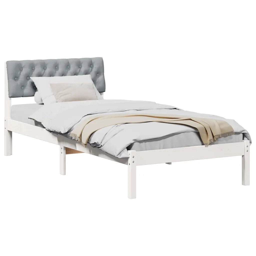 Struttura del Letto Bianco e grigio chiaro 90 x 200 cm 878638