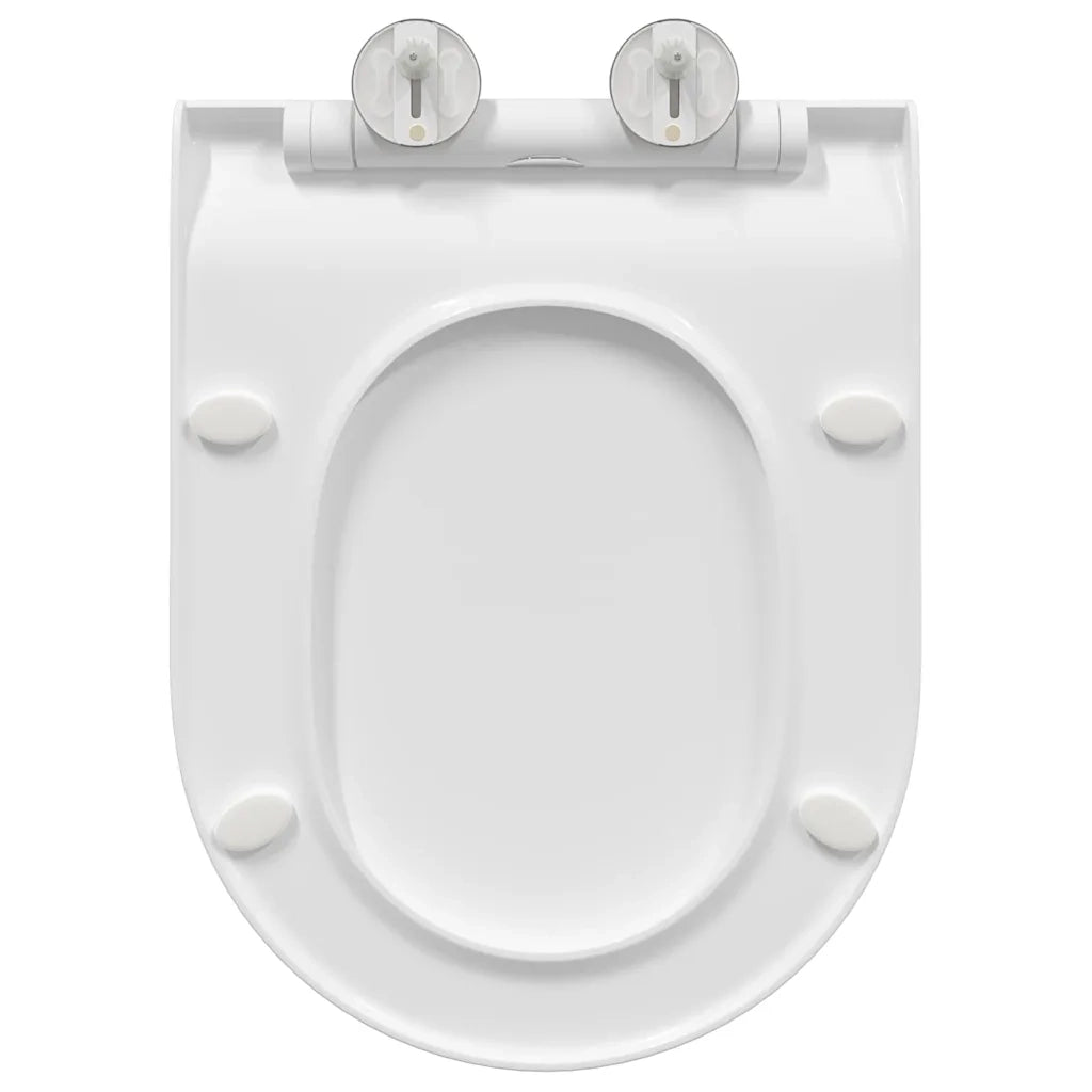 vidaXL Sedile del WC Bianco 48.5 x 36 x 5 cm Polipropilene