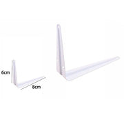 Trade Shop - 2pz Reggimensola Supporto Staffa Triangolare Mensola Metallo 6x8 Cm Bianca 07905 -
