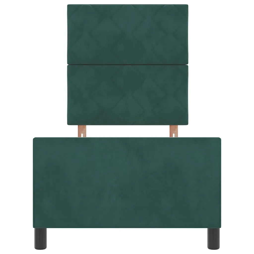 Letto a molle con testiera Verde Scuro 80 x 200 cm Velluto 3344972