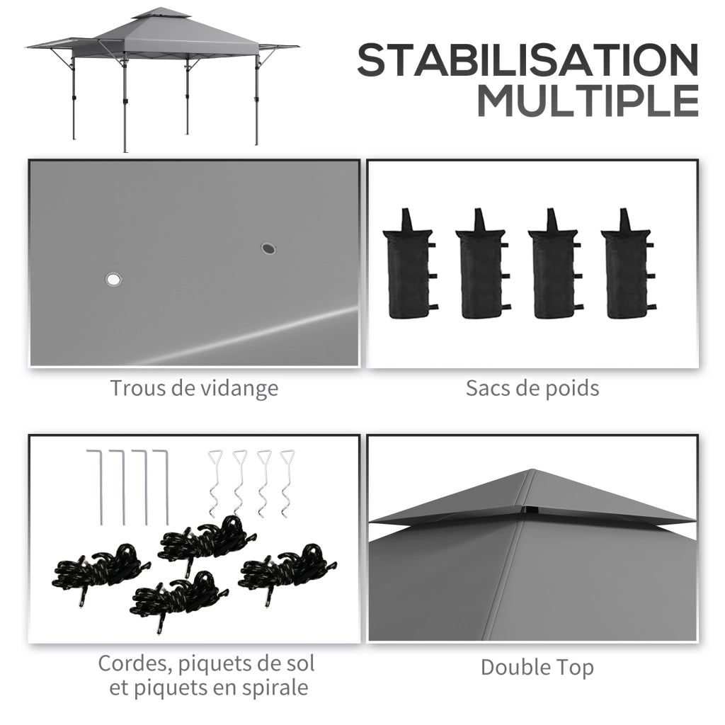 Tonnelle da giardino pieghevole ¨C Minimal ¨C Grigio 5x3 m