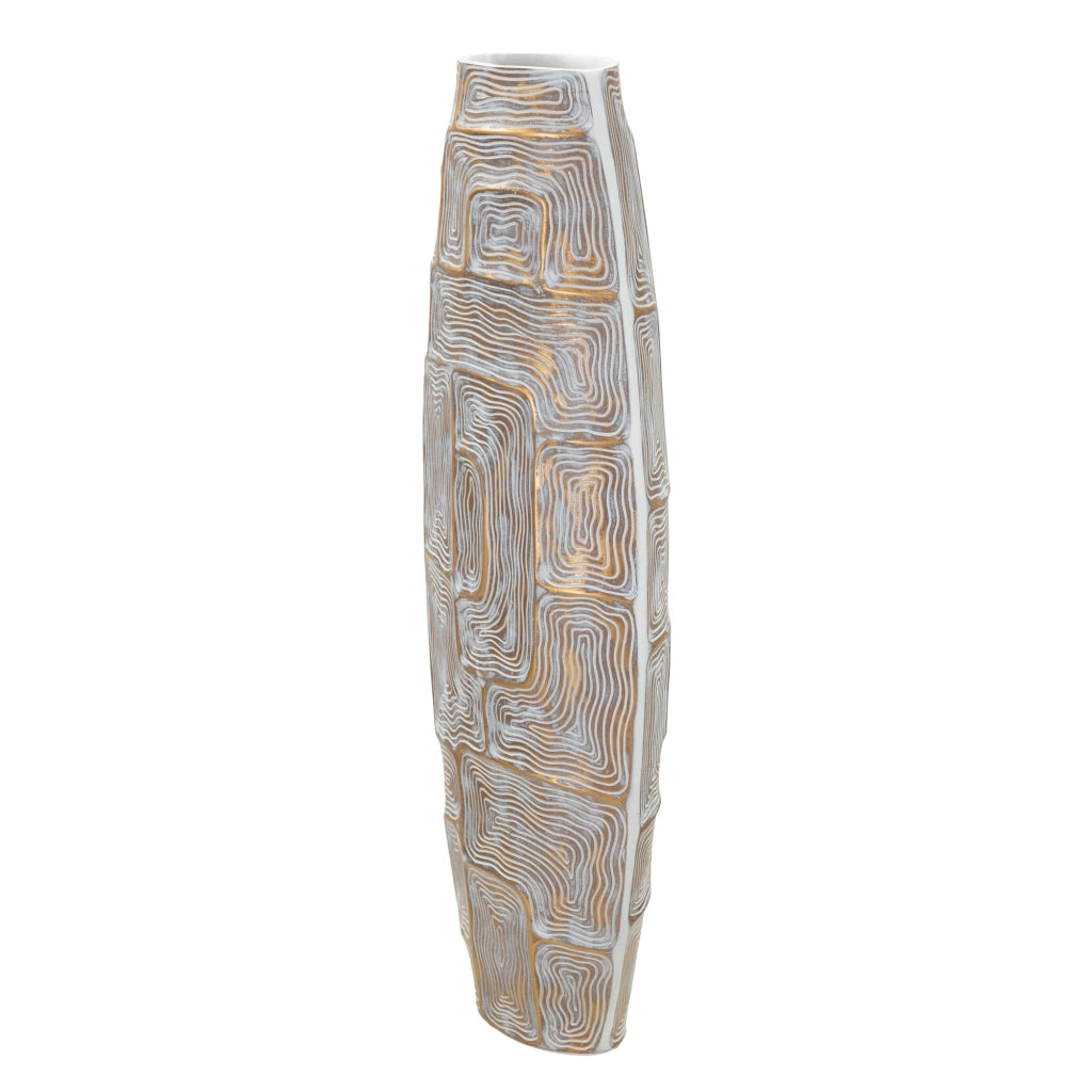 Bamorasi, Vaso Disegni con Linee Geometriche, oro