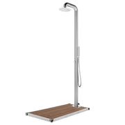 Doccia da giardino con base 230 cm acciaio inox marrone 02_0042057