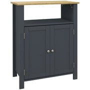 Mobiletto Bagno a 3 Ripiani Regolabili con Ripiano Interno ¨C zephmum ¨C 60x30x80.5 cm